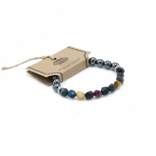 Magnetic Faceted Rainbow Gemstone Bracelet