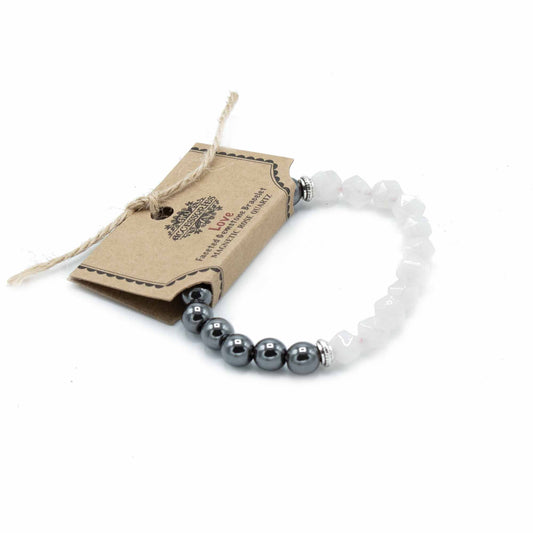 Magnetic Faceted Rose Quartz Gemstone Bracelet