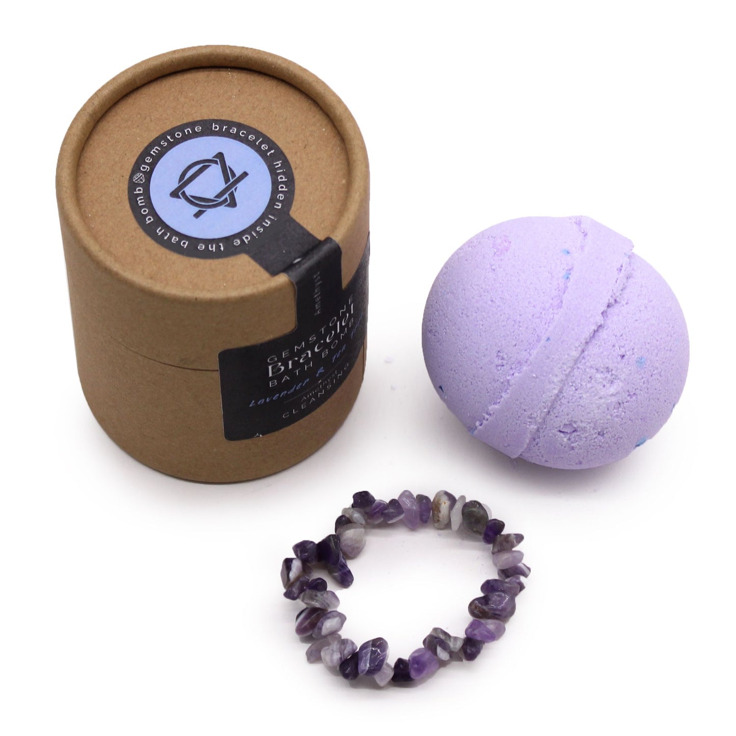 Natural Amethyst Gemstone Bracelet & Bath Bomb