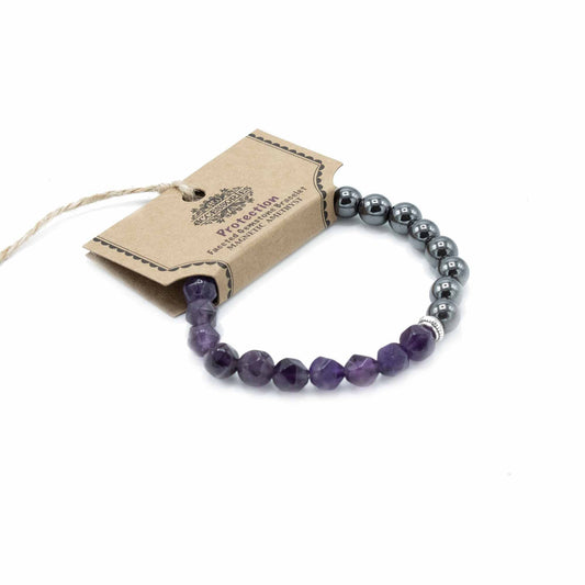 Magnetic Faceted Amethyst Gemstone Bracelet