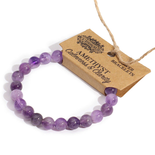 Amethyst Power Bracelet – Crystal Healing Beads for Calm, Sleep & Mood Balance