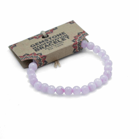 Rose Quartz Gemstone Manifestation Bracelet – Love & Compassion