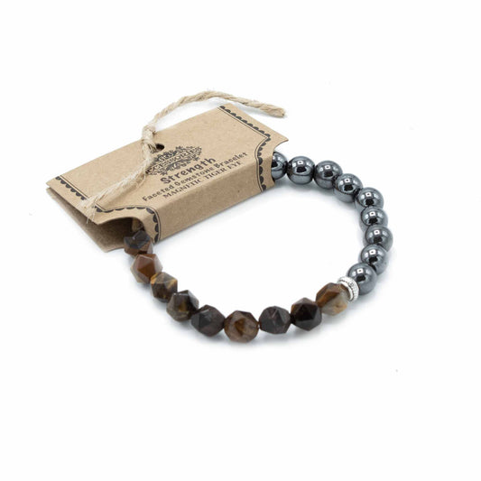 Magnetic Faceted Tiger Eye Gemstone Bracelet
