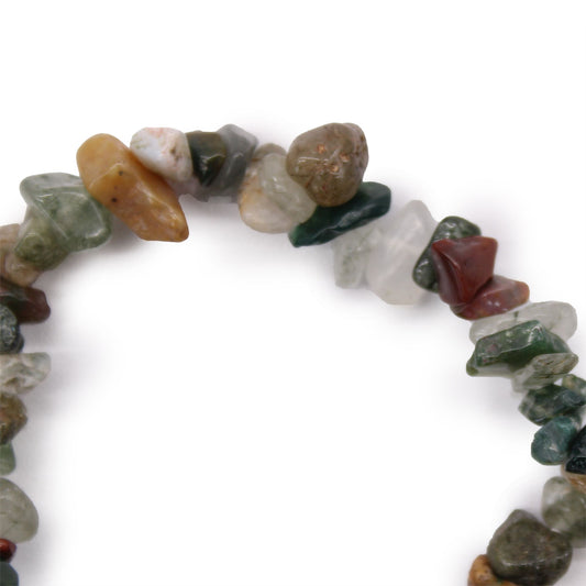 Moss Agate Chipstone Gemstone Bracelet