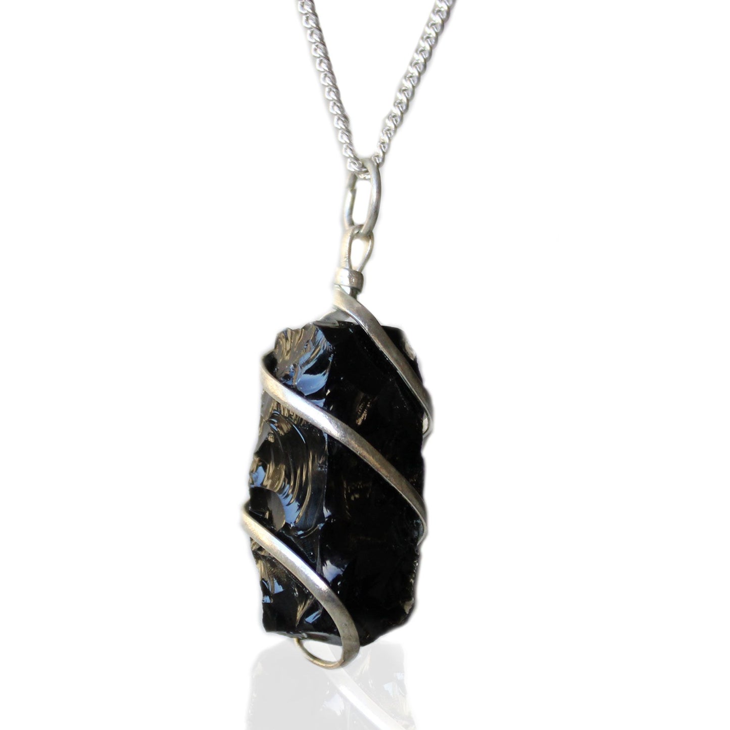 Cascade Wrapped Black Onyx Gemstone Necklace