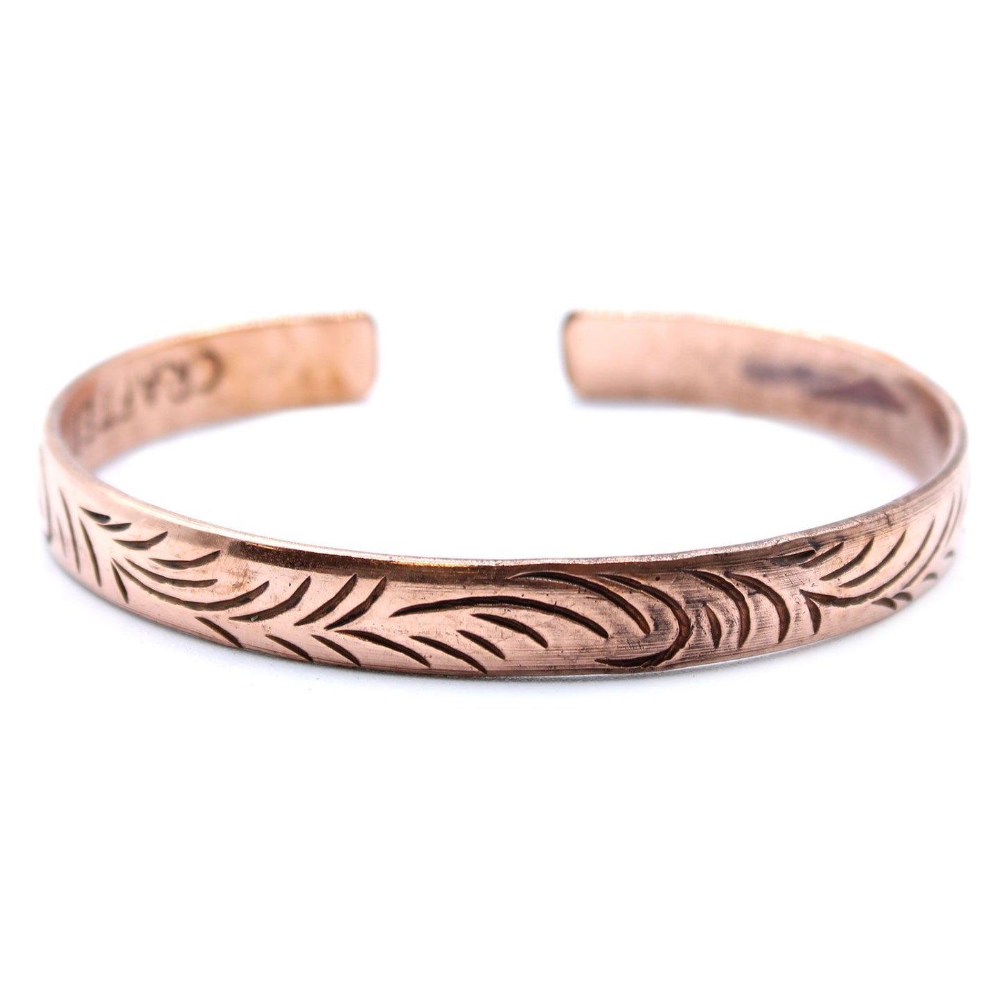 Slim Tribal Swirls Copper Tibetan Bracelet