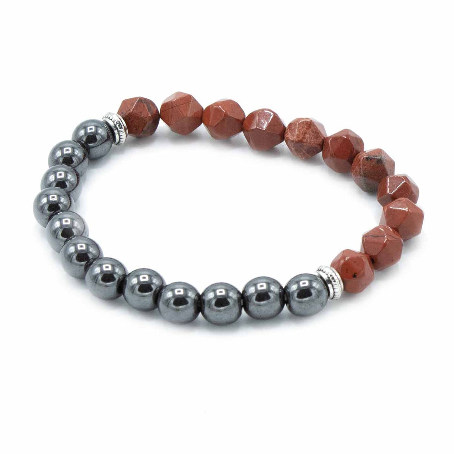 Magnetic Faceted Red Jasper Gemstone Bracelet