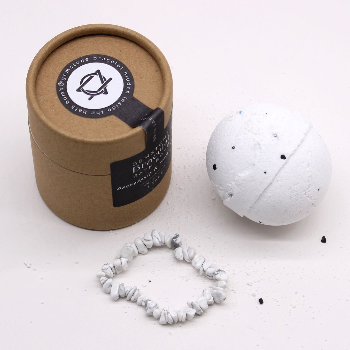 Natural White Jasper Gemstone Bracelet Bath Bomb