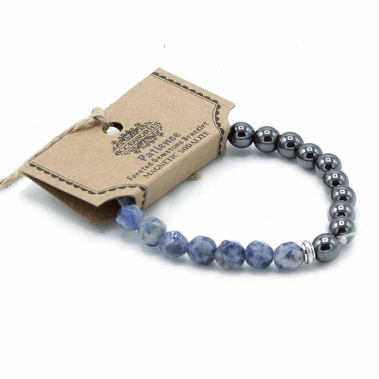 Magnetic Faceted Sodalite Gemstone Bracelet