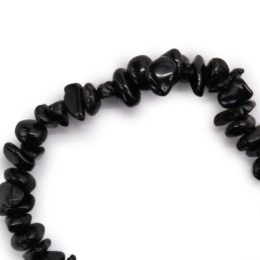 Black Agate Chipstone Gemstone Bracelet