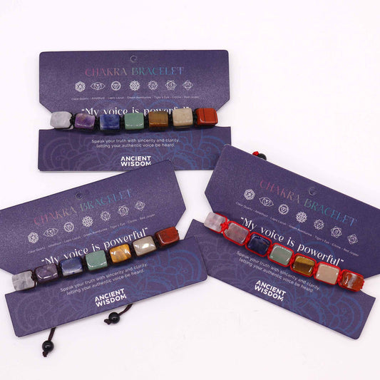 Chakra Tumble Stone String Bracelet – Adjustable Crystal Jewellery