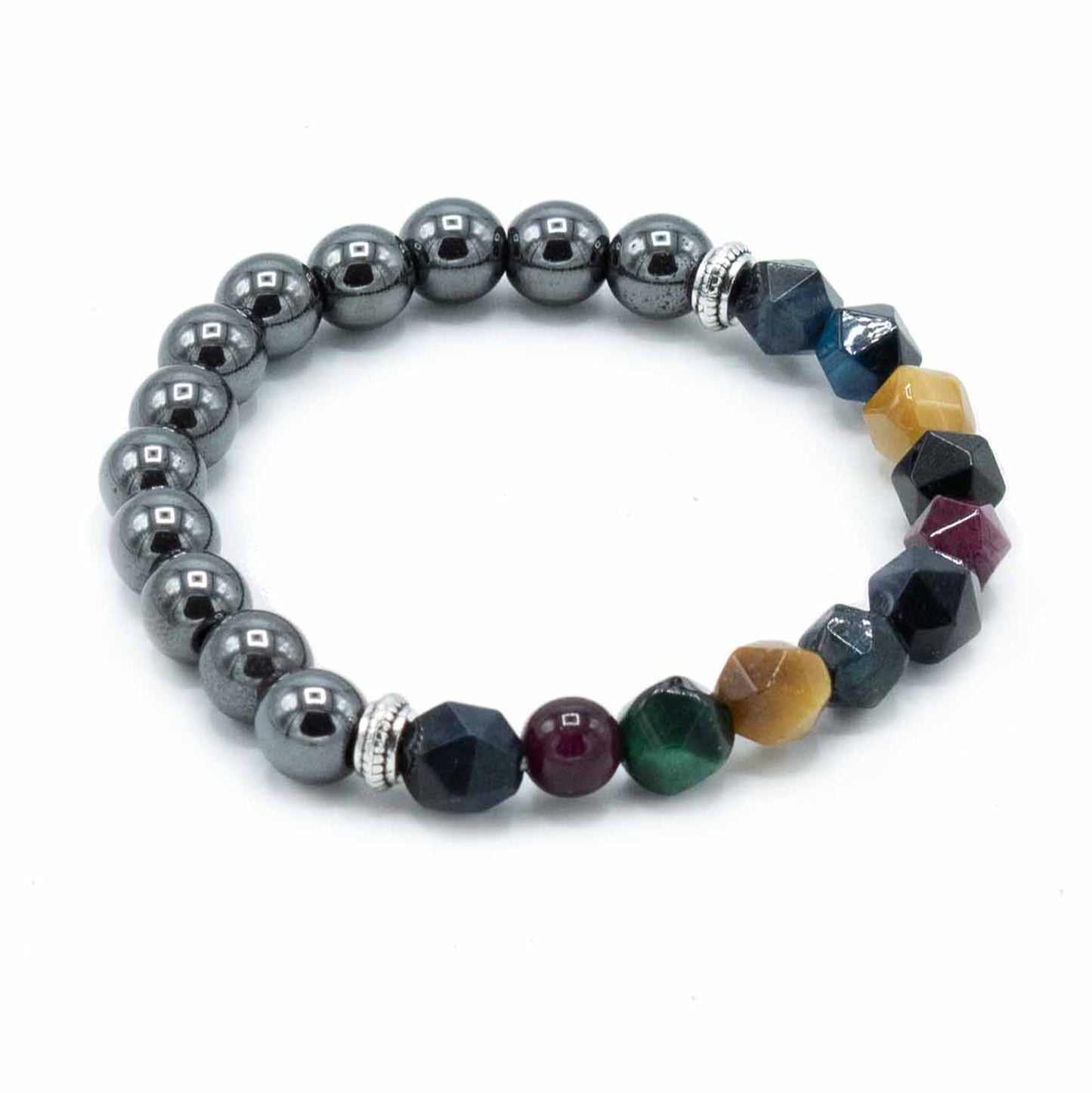Magnetic Faceted Rainbow Gemstone Bracelet