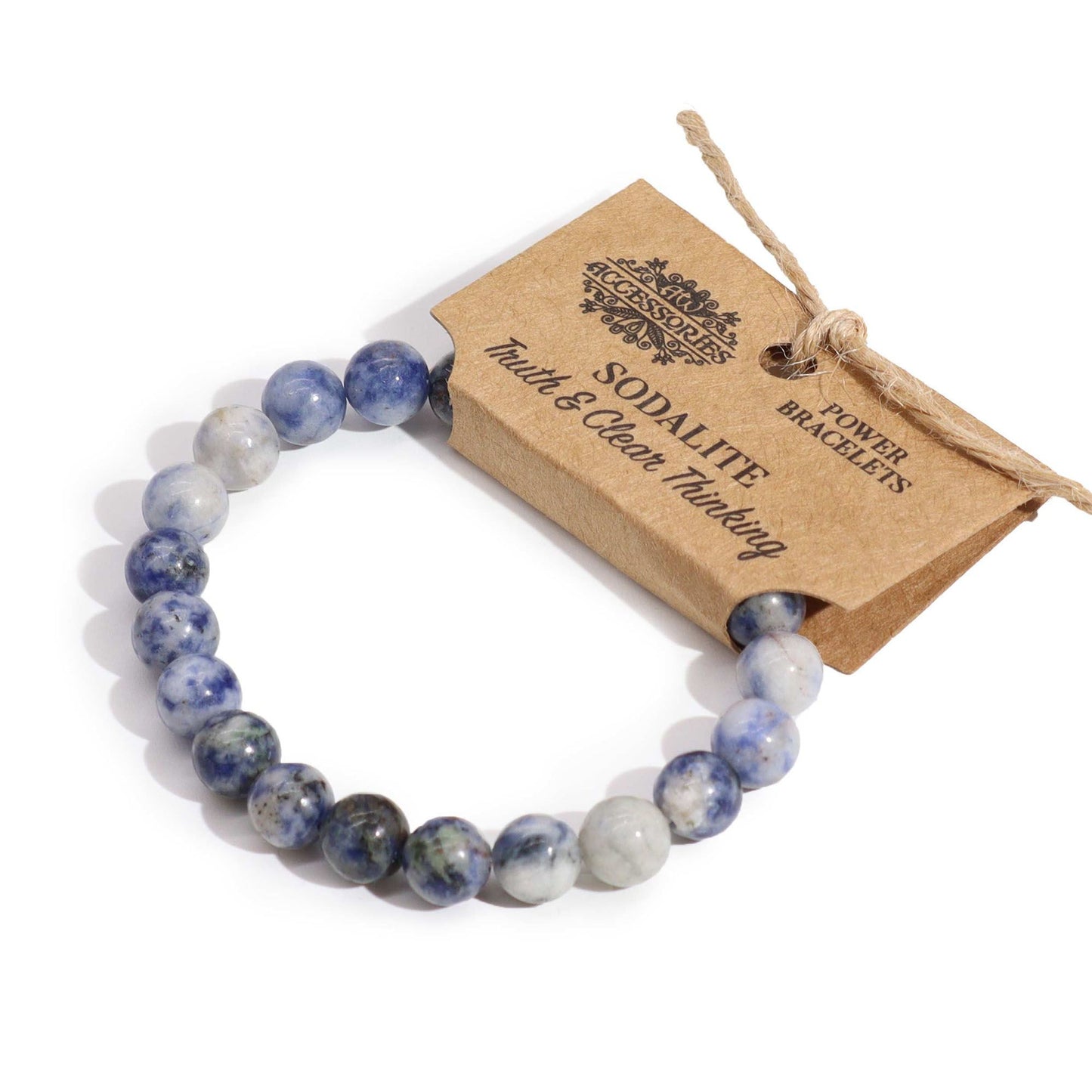 Sodalite Power Bracelet – Crystal Healing Beads for Focus, Communication & Mental Clarity