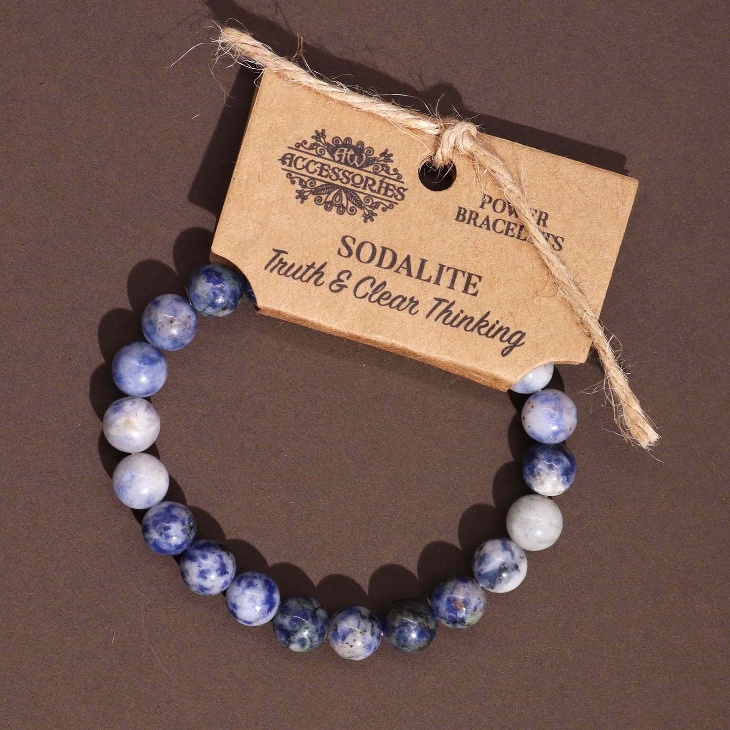 Sodalite Power Bracelet – Crystal Healing Beads for Focus, Communication & Mental Clarity