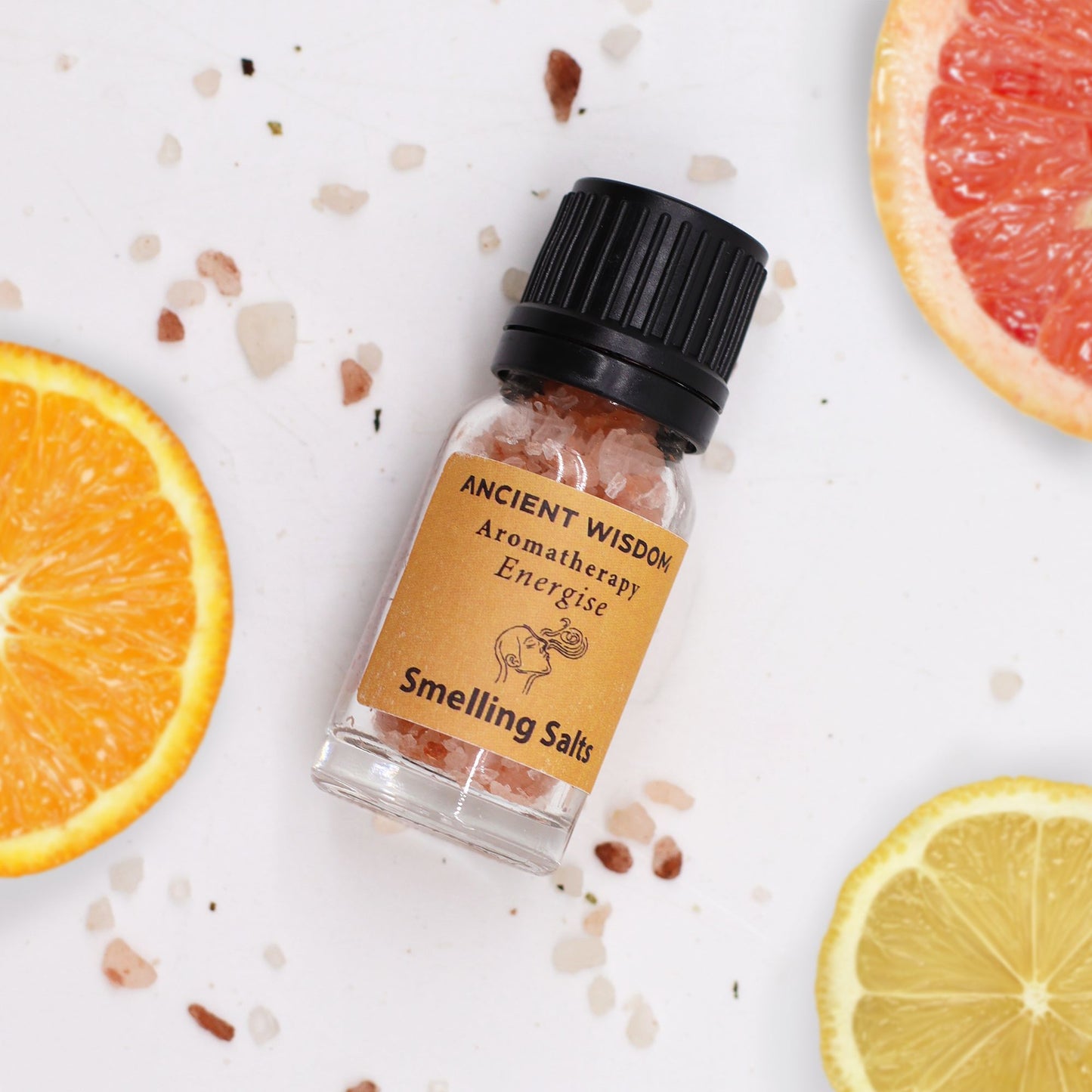 Energise Aromatherapy Smelling Salt – Citrus Essential Oil Blend for Energy & Mental Focus