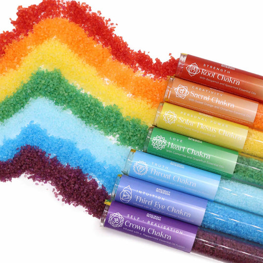 Set of 7 Chakra Bath Salts in Spell Phials