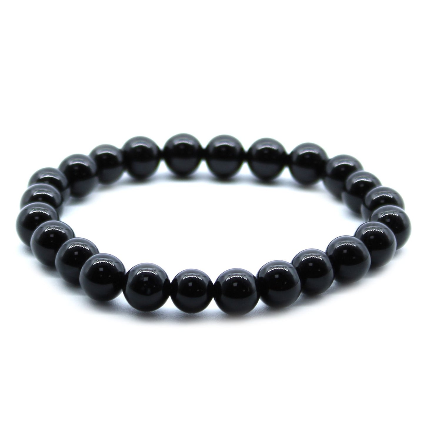 Black Agate Power Bracelet – Crystal Healing Beads for Protection, Courage & Success