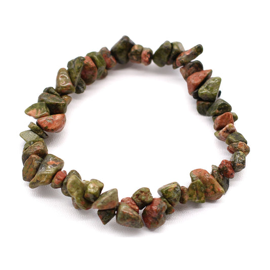 Green Jasper Chipstone Gemstone Bracelet