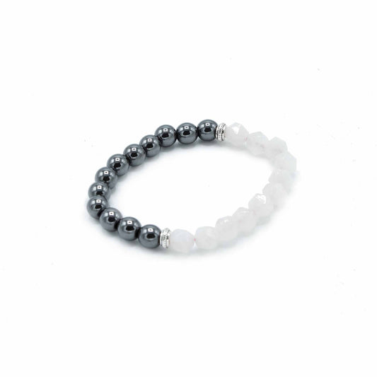 Magnetic Faceted Rose Quartz Gemstone Bracelet