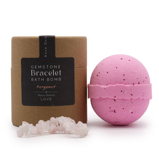 Natural Rose Quartz Gemstone Bracelet Bath Bomb