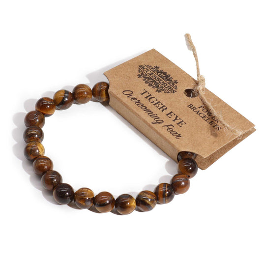 Tiger Eye Power Bracelet – Crystal Healing Beads for Balance, Courage & Anxiety Relief