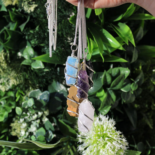 Cascade Wrapped Amethyst Gemstone Necklace
