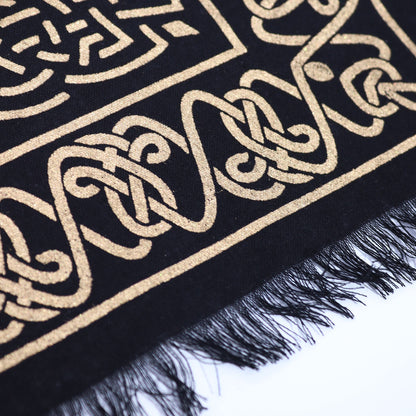 Esoteric Fringed Altar Cloth – Chakra Chart for Witchcraft & Ritual