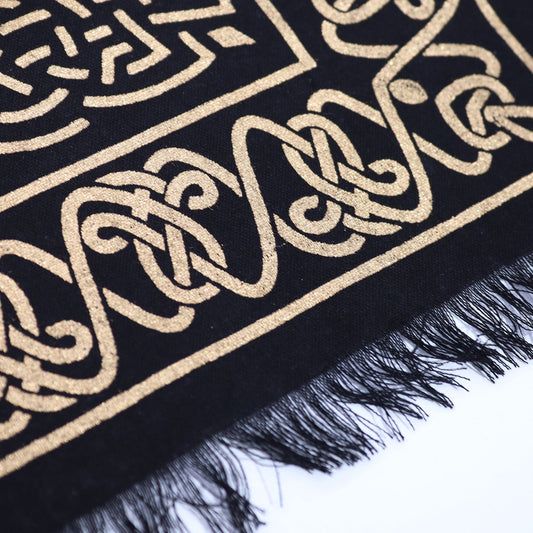Esoteric Fringed Altar Cloth – Chakra Chart for Witchcraft & Ritual