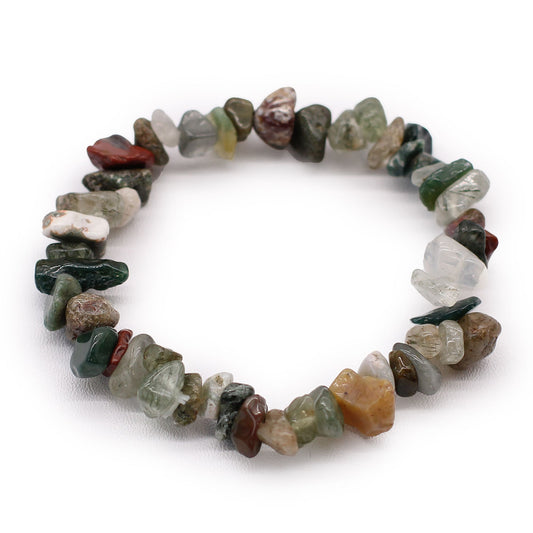 Moss Agate Chipstone Gemstone Bracelet