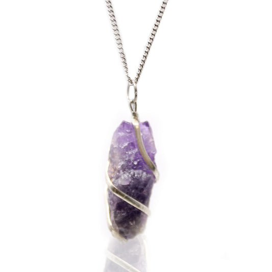 Cascade Wrapped Amethyst Gemstone Necklace