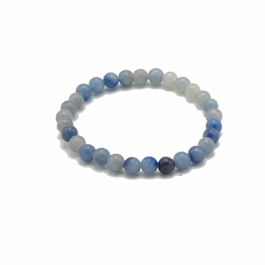 Blue Lace Agate Gemstone Manifestation Bracelet – Independence