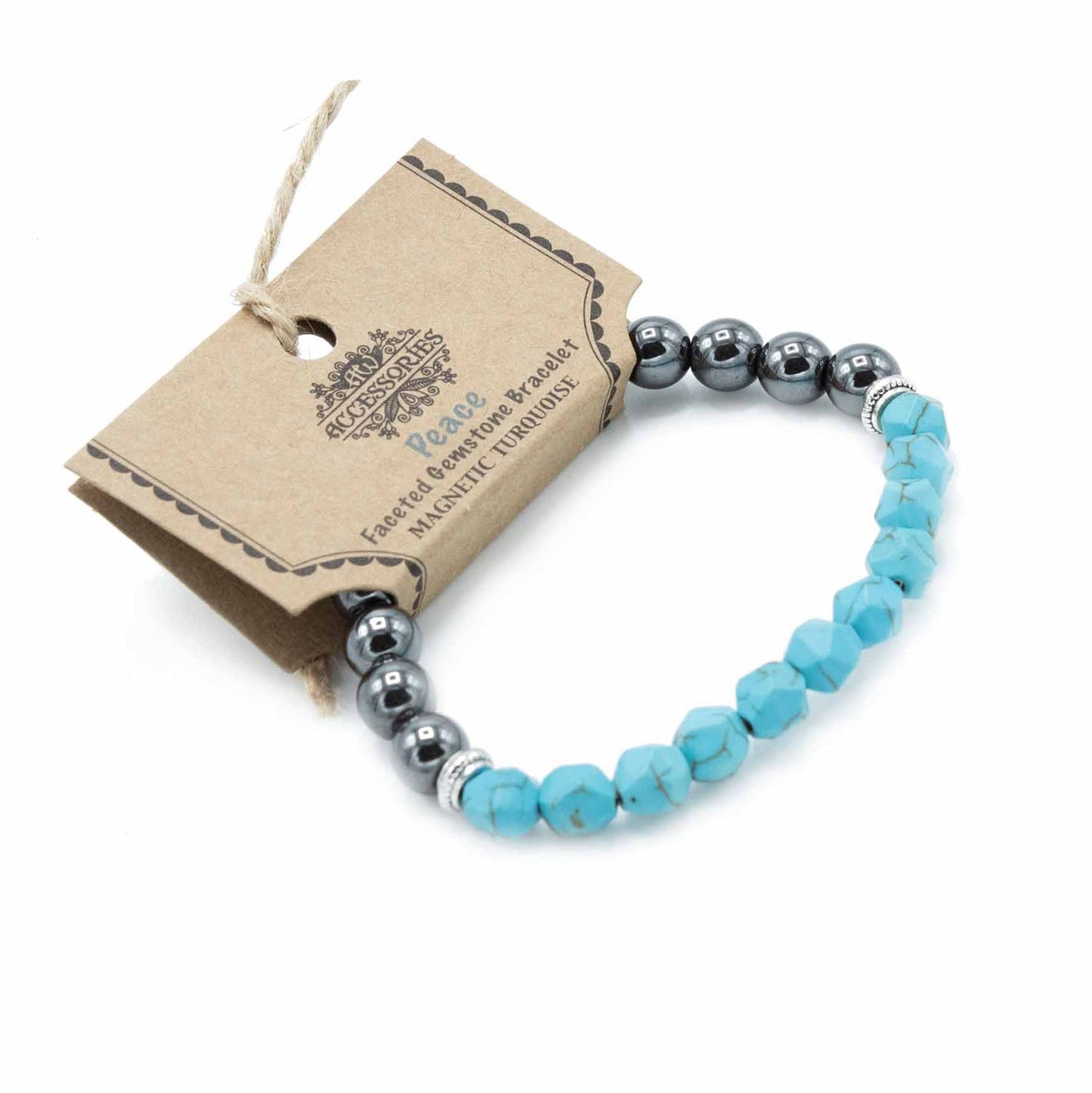 Magnetic Faceted Turquoise Gemstone Bracelet