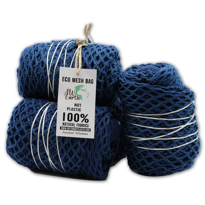 Pure Cotton Mesh Bag - Denim
