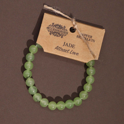 Jade Power Bracelet – Crystal Healing Beads for Wellness, Vitality & Immune Support