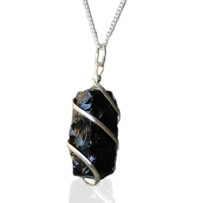 Cascade Wrapped Black Onyx Gemstone Necklace