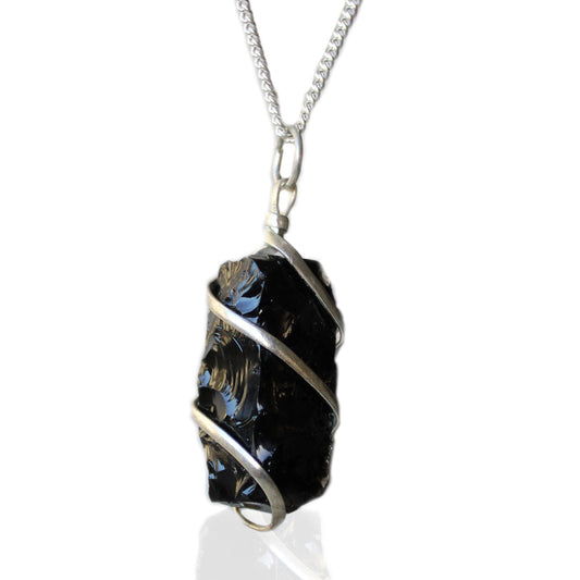 Cascade Wrapped Black Onyx Gemstone Necklace
