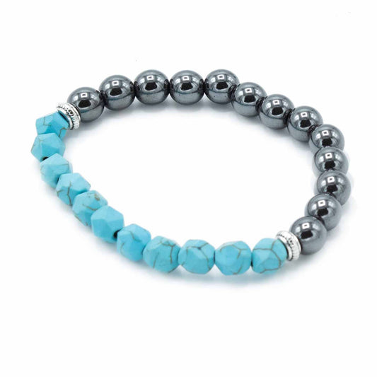Magnetic Faceted Turquoise Gemstone Bracelet