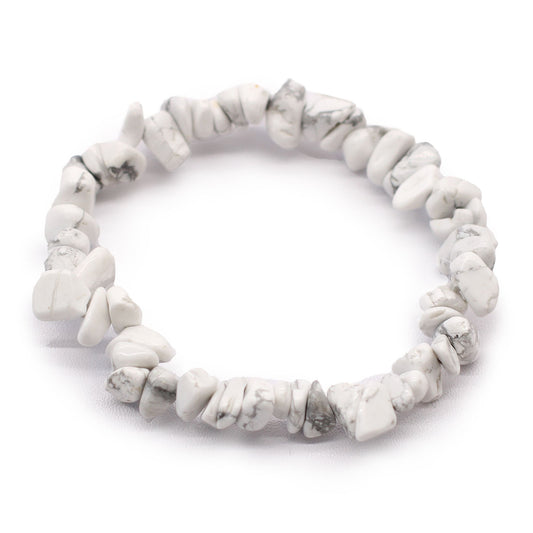 White Jasper Chipstone Gemstone Bracelet