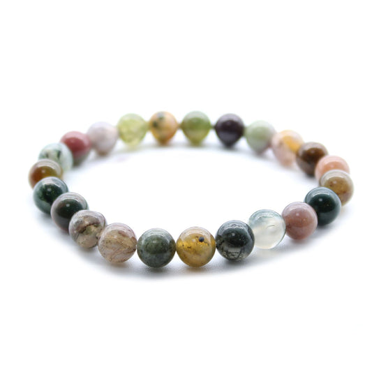 Moss Agate Power Bracelet – Crystal Healing Beads for Prosperity, Recovery & Mental Focus
