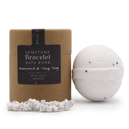 Natural White Jasper Gemstone Bracelet Bath Bomb
