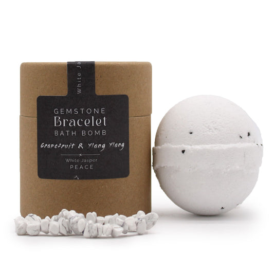 Natural White Jasper Gemstone Bracelet Bath Bomb