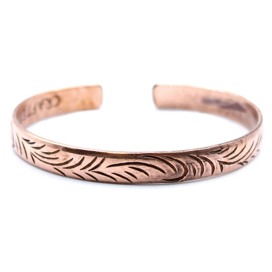 Slim Tribal Swirls Copper Tibetan Bracelet
