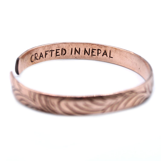 Slim Tribal Swirls Copper Tibetan Bracelet