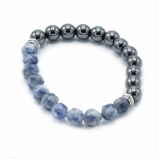 Magnetic Faceted Sodalite Gemstone Bracelet