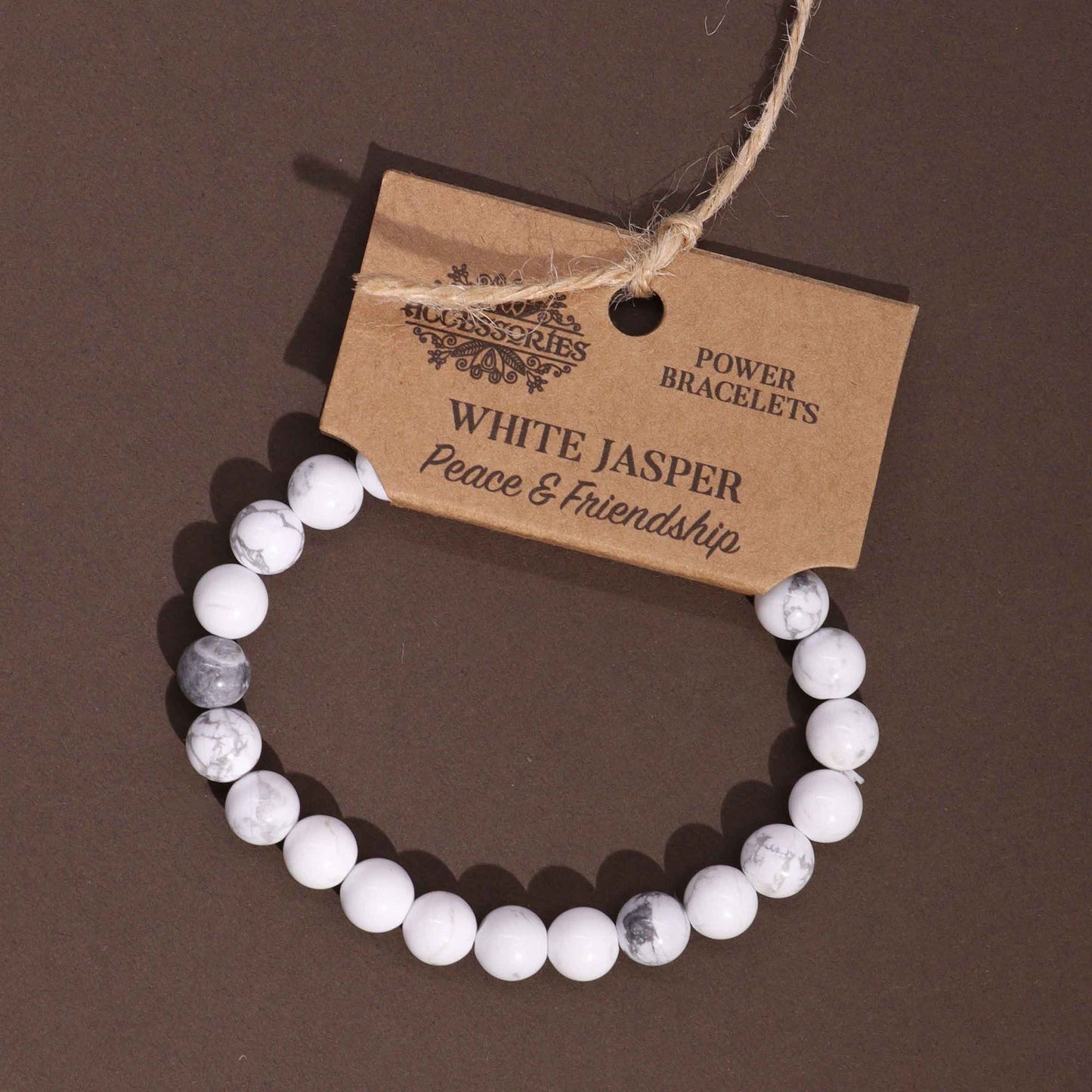 White Jasper Power Bracelet – Crystal Healing Beads for Emotional Balance & Calm Energy