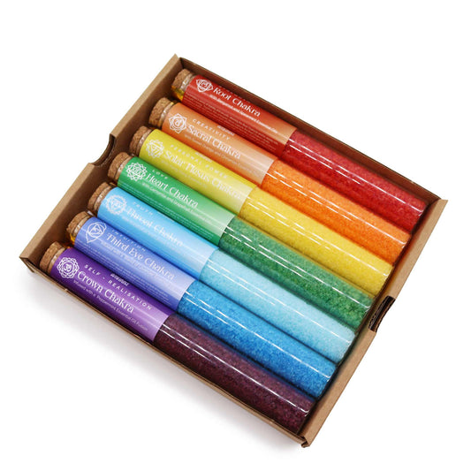 Set of 7 Chakra Bath Salts in Spell Phials