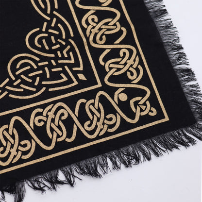 Esoteric Fringed Altar Cloth – Pentacle Symbol for Witchcraft & Ritual