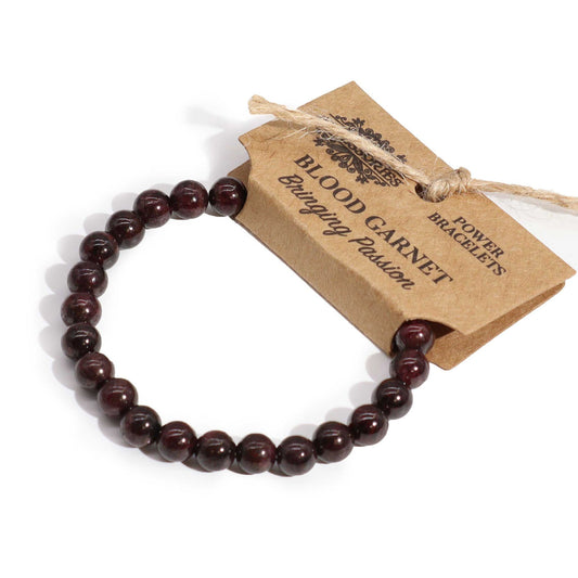 Blood Garnet Power Bracelet – Crystal Healing Beads for Positivity & Emotional Upliftment