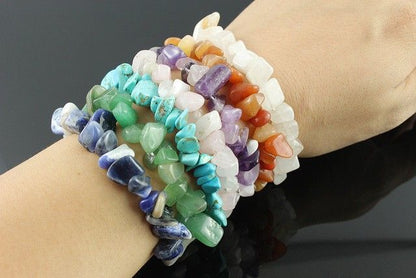 Black Agate Chipstone Gemstone Bracelet