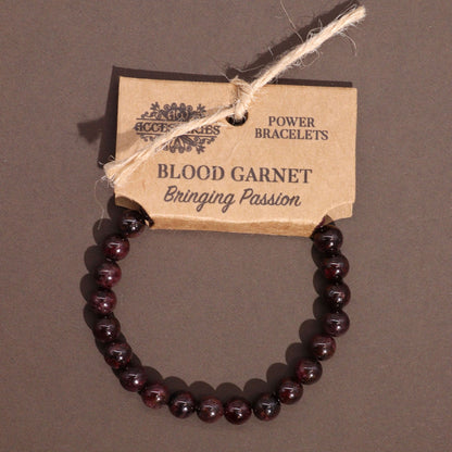 Blood Garnet Power Bracelet – Crystal Healing Beads for Positivity & Emotional Upliftment